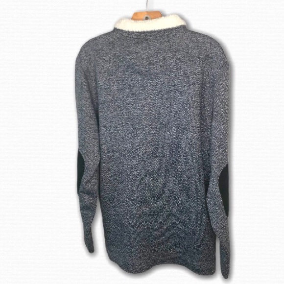 Weatherproof Vintage Mens Pullover Sweater Sherpa Stand Up Collar Elbow XL - Picture 5 of 8
